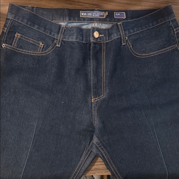 Recycled Blue Mens Slim Fit Denim Jeans - Picture 2 of 9